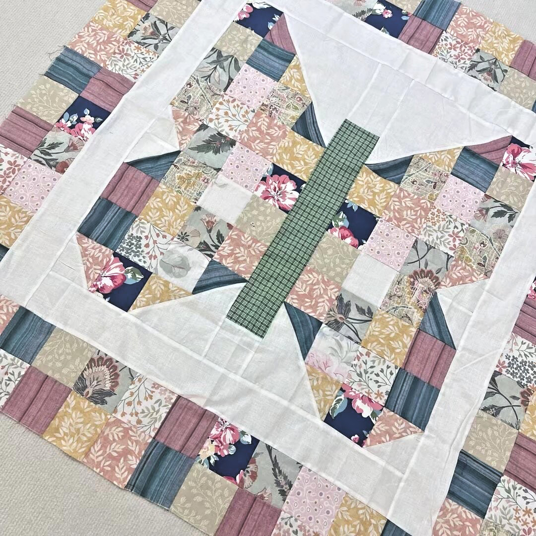 Homemade Butterfly Baby patchwork Quilt Top 47×47″ Pieced~ BABY/BED/Wall Decor