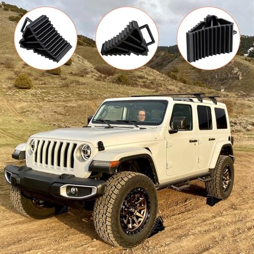 4 Pack Wheel Chocks for RV Trailers & Camper, Heavy Duty Non-Slip Tire
