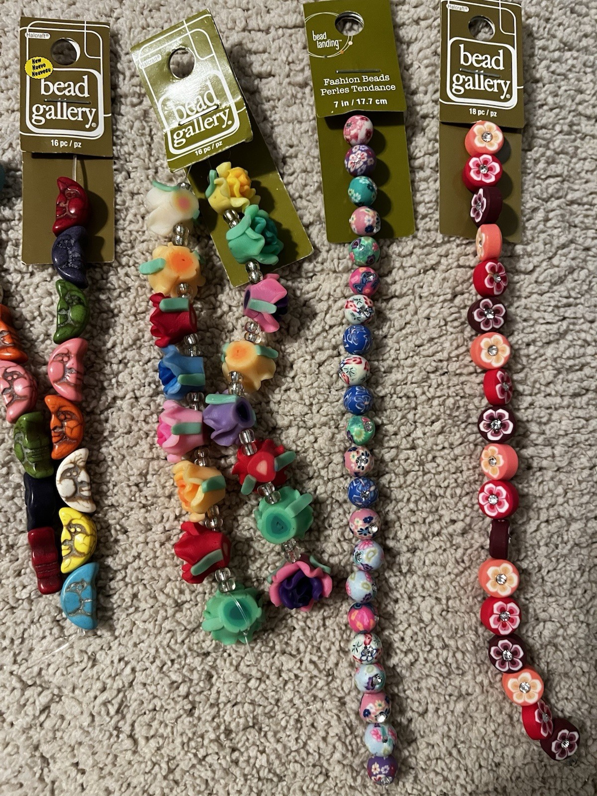 Bead Gallery Reconstituted Stone, Ceramic, Etc. Jewelry Making Strands Lot Of 10