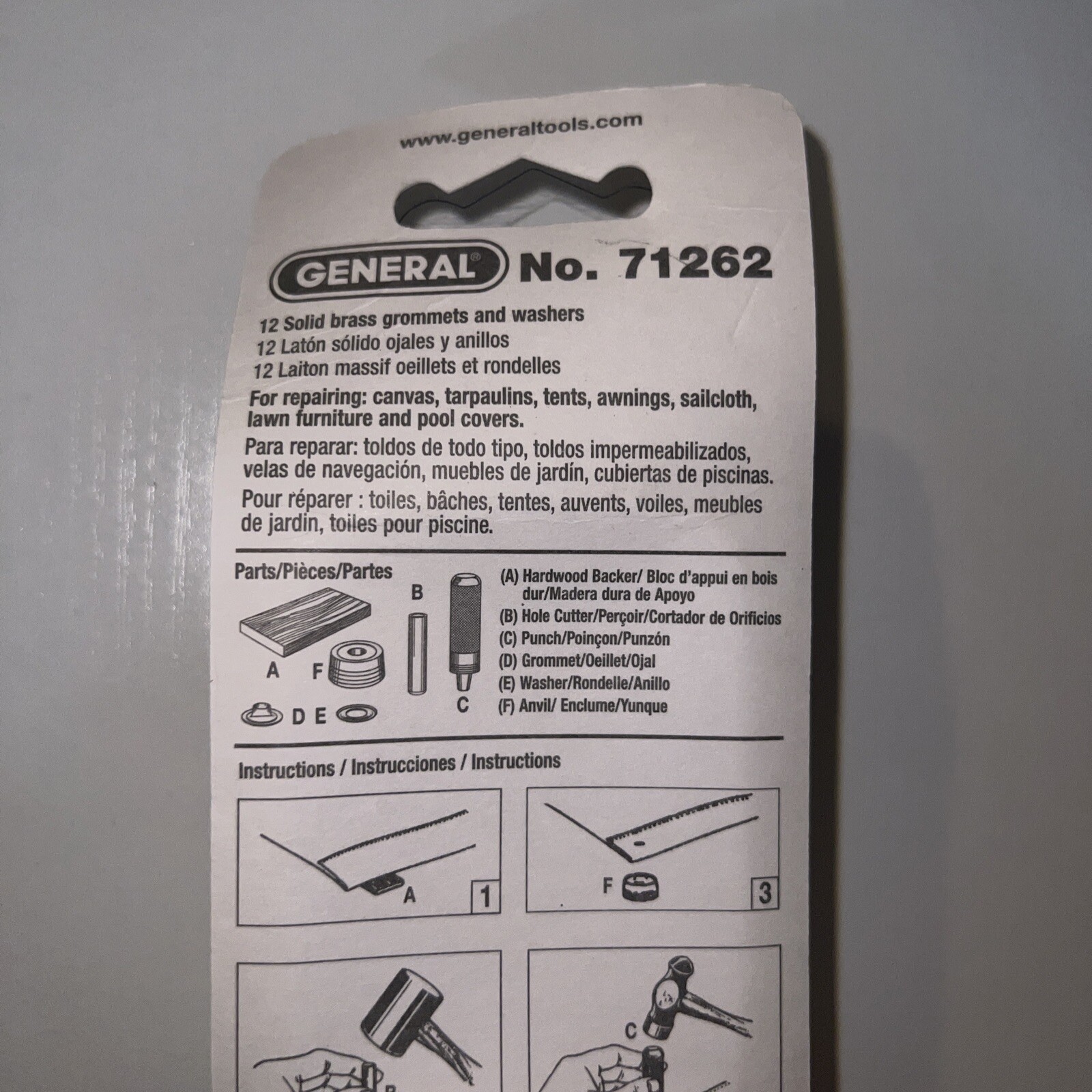 General 71262 3/8″ Brass Grommet Kit 12 Count
