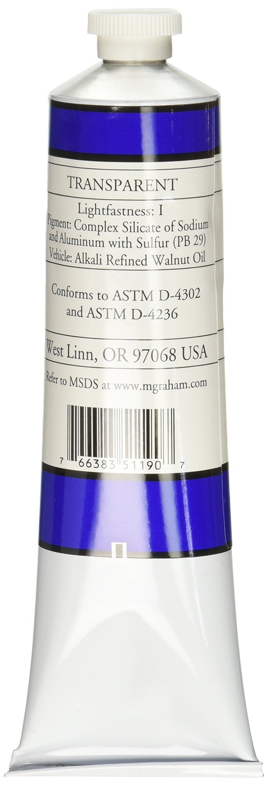 M. Graham Artist Oil Paint Ultramarine Blue 5oz Tube Kitchen