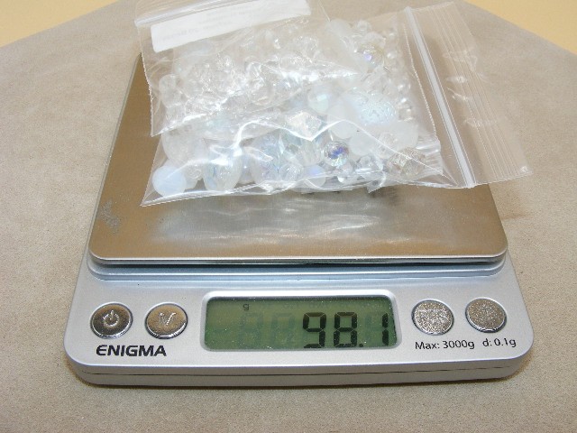 Jewelry Lot / Craft Beads ~ Bag of Czech “Bead Soup” ~ Clear and White Beads