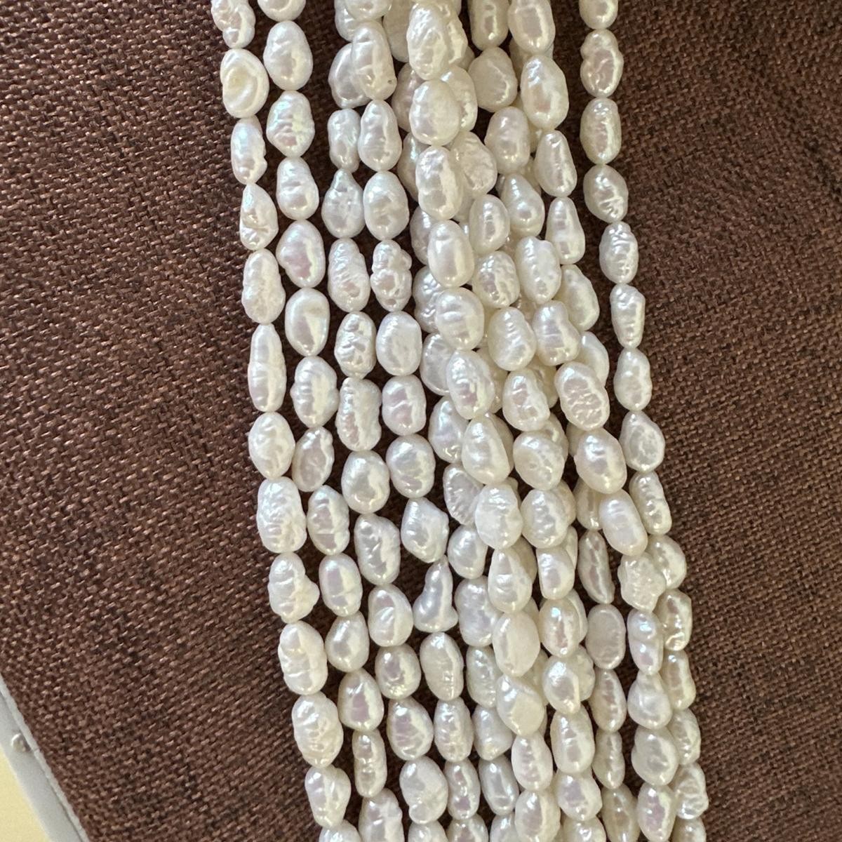 4.5-5.5mm Natural Freshwater Pearl Beads Baroque Irregular Strand Jewelry Making