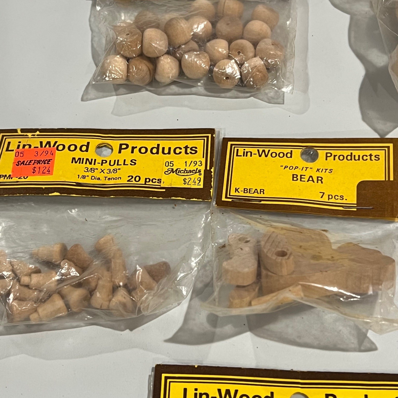Lin-Wood Products Wooden Craft Pieces Mixed Lot of 6 New Old Stock USA
