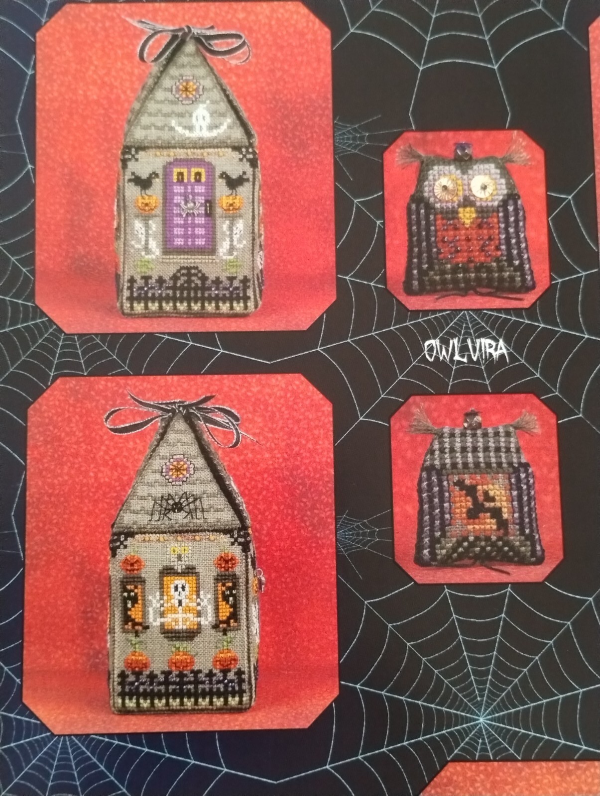 HALLOWEEN JUST NAN OWLVIRA’S FRIGHTFUL HOUSE CROSS STITCH CHART & EMB, 2023