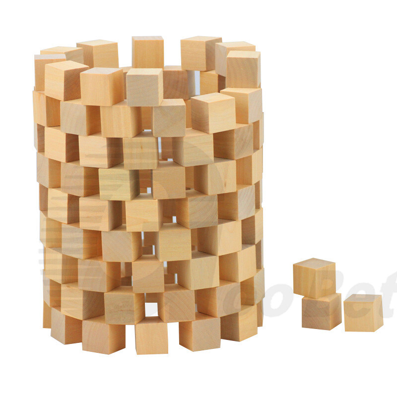 Wooden Cube Solid Plain Natural Hard Wood Blocks 8x8x8cm Art Craft Building DIY