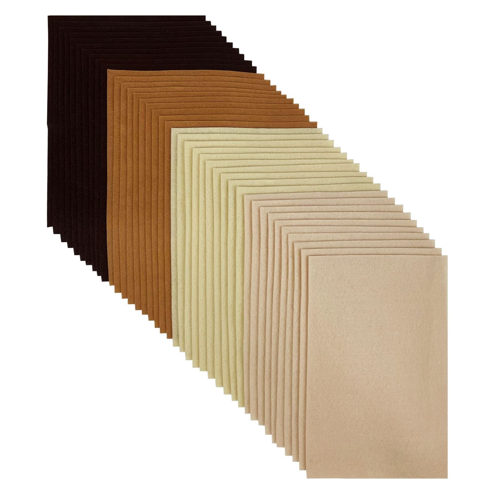Soft Felt Sheets, 8×12 inches Assorted Craft Fabric, 1.4mm Brown Series