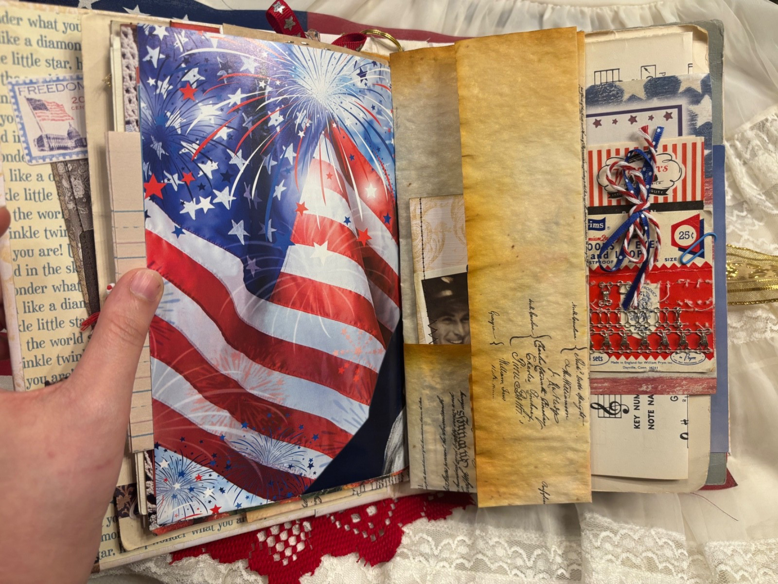 4th of July 🇺🇸 Patriotic America 250 YEARS! Junk Journal handcrafted