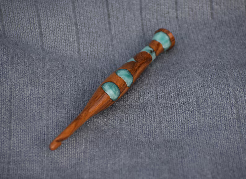 Crochet Hook Set of 7 – Ergonomic Wooden Crochet Hook, HANDMADE Crochet Hook