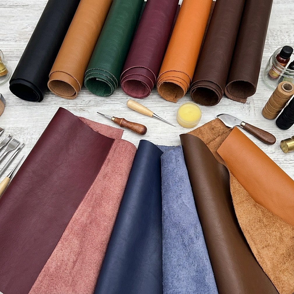 Leather Pieces Genuine Cowhide Craft Material Sheet For Crafts Tooling 1.25mm