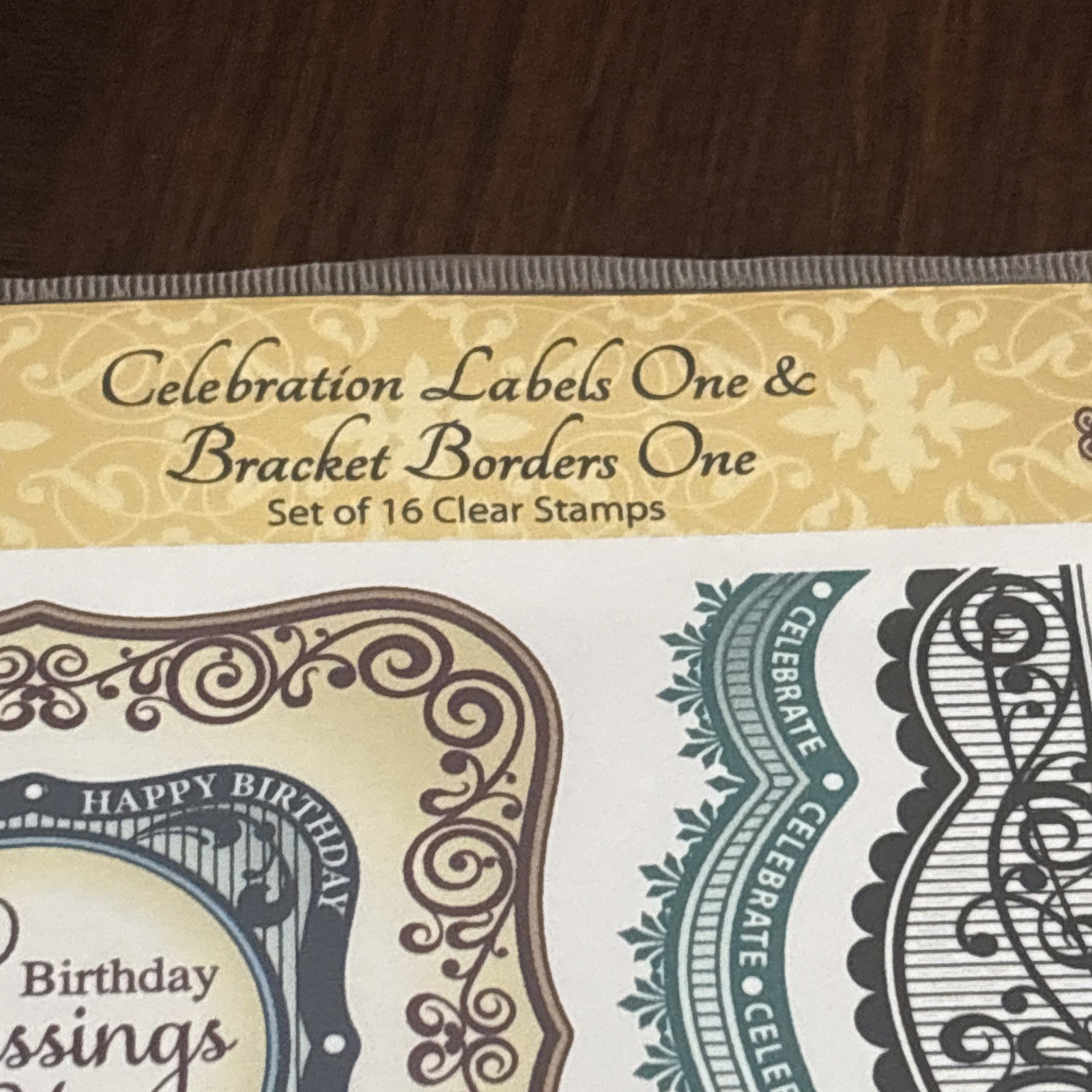 Spellbinders Just Rite Clear Stamps, Celebration Labels One & Bracket Borders