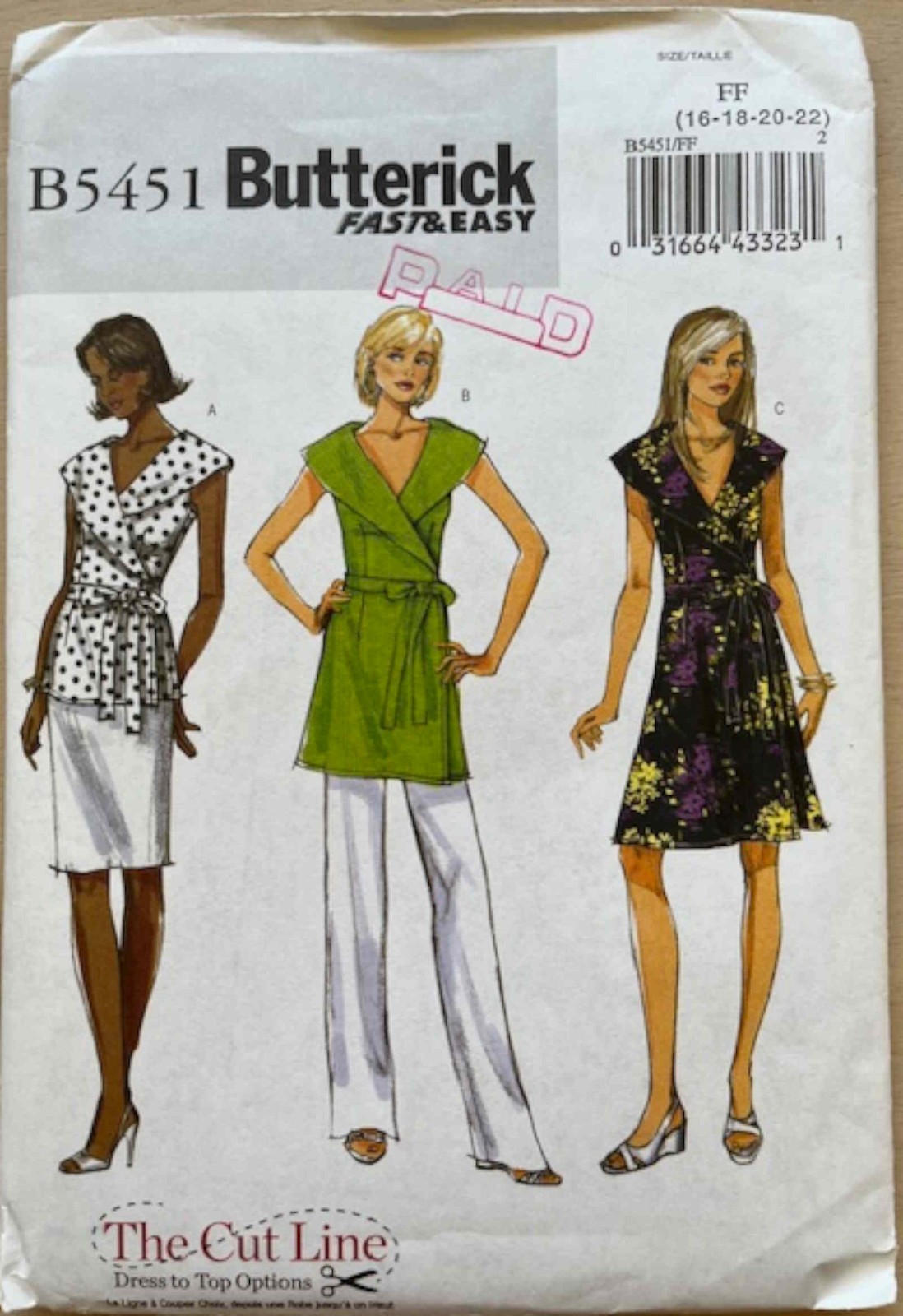 Butterick 3771-6014 Sewing Patterns 4 Designer patterns-see Description