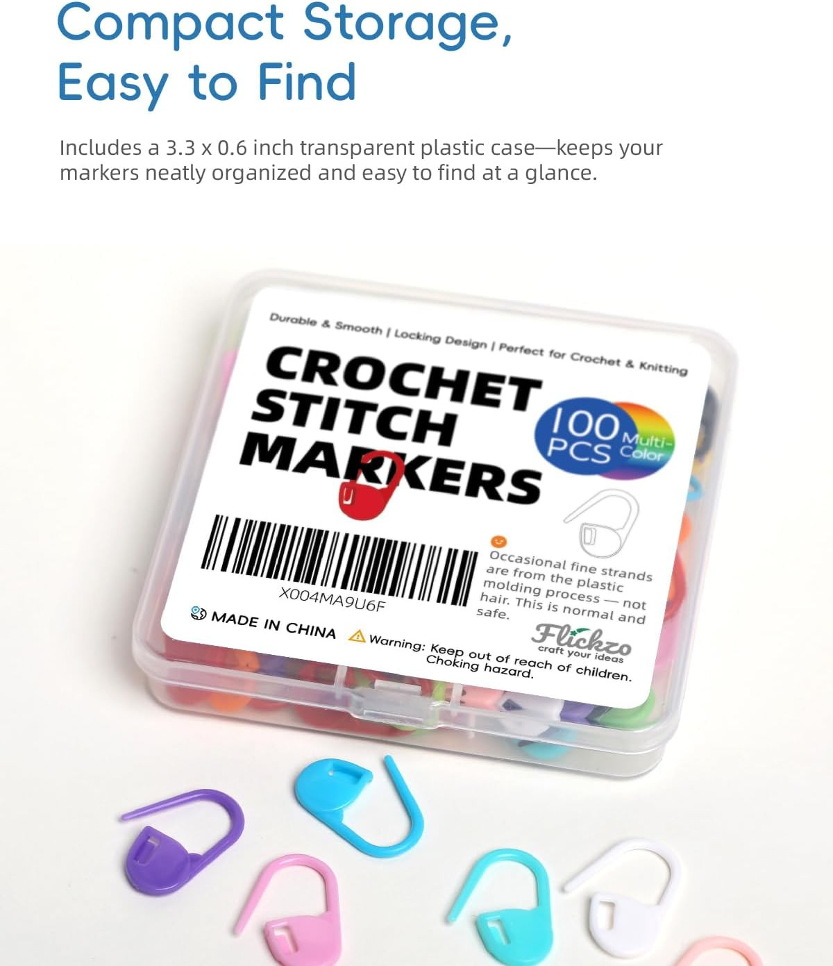 100PCS Crochet Stitch Markers by Flickzo