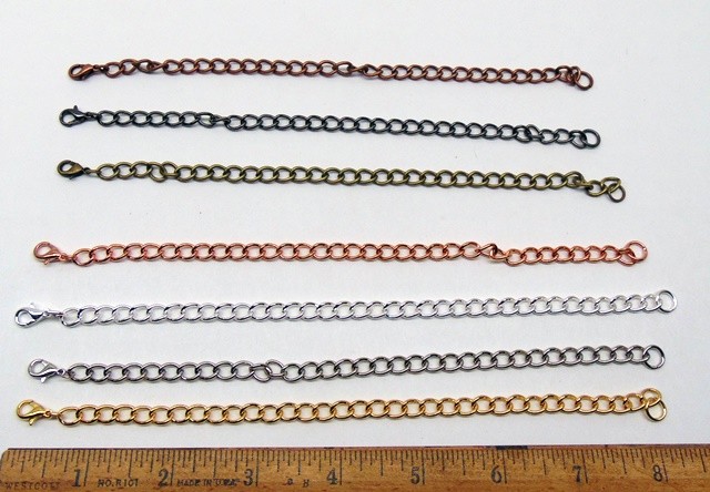 Curb Chain Charm Bracelet Findings Blank Base ~ Add beads or Layer ~ 7 Colors