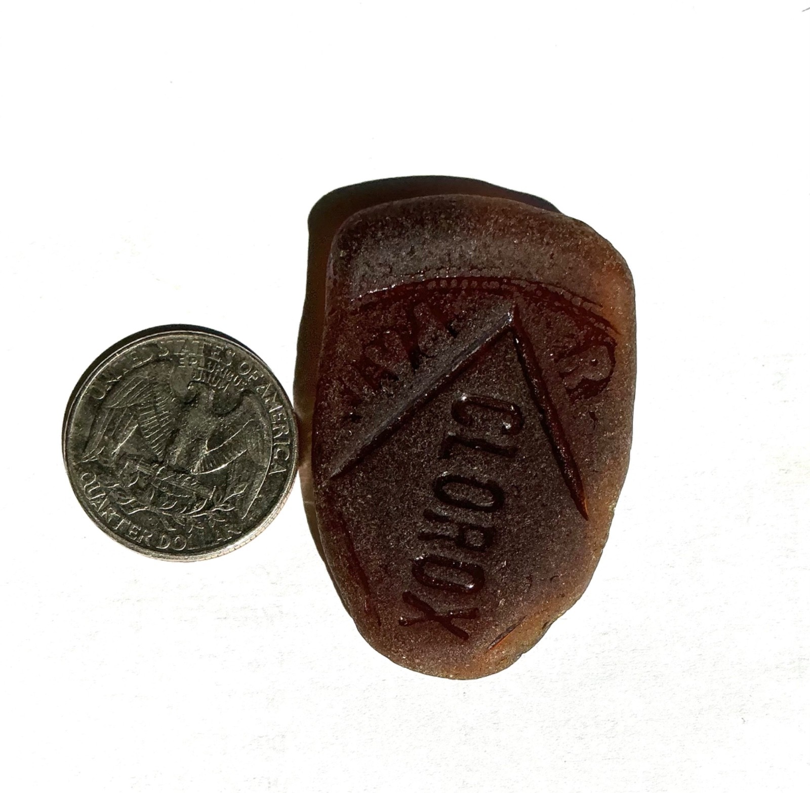 Rare Genuine Amber Sea Glass from Vintage Clorox Bottle