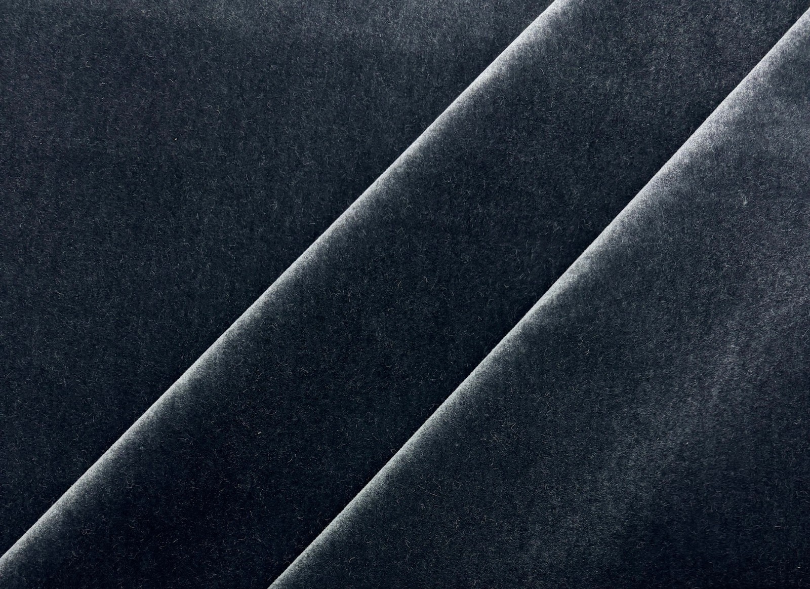 DESIGNER PLUSH MOHAIR COAL DK GRAY VELVET WOOL MULTIPURPOSE FABRIC BY YARD 55″W