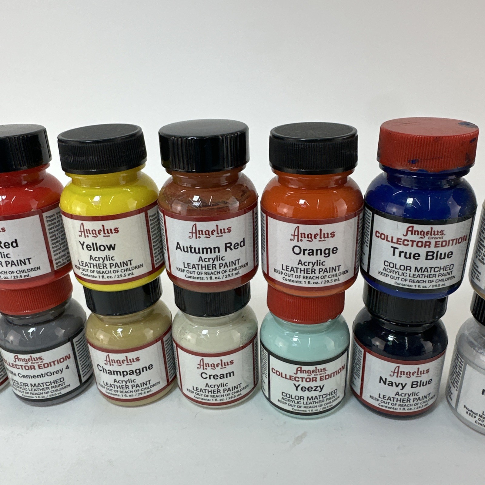 Angelus Acrylic Leather Paint Lot 20x 1oz Mixed Colors Used Sneaker Custom