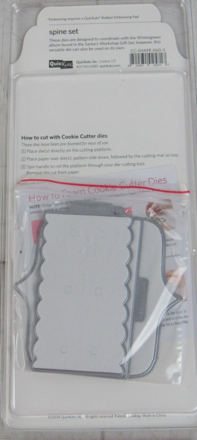 QuicKutz, Santa’s Workshop, Wintergreen Spine Set 3 Cutting Dies, CC-SHAPE-060-3