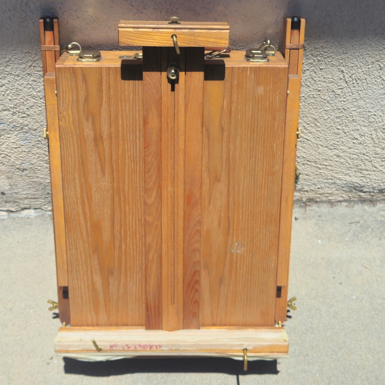 Monet French Style Folding Wood Easel Unisex Adjustable Natural Plein Air Box