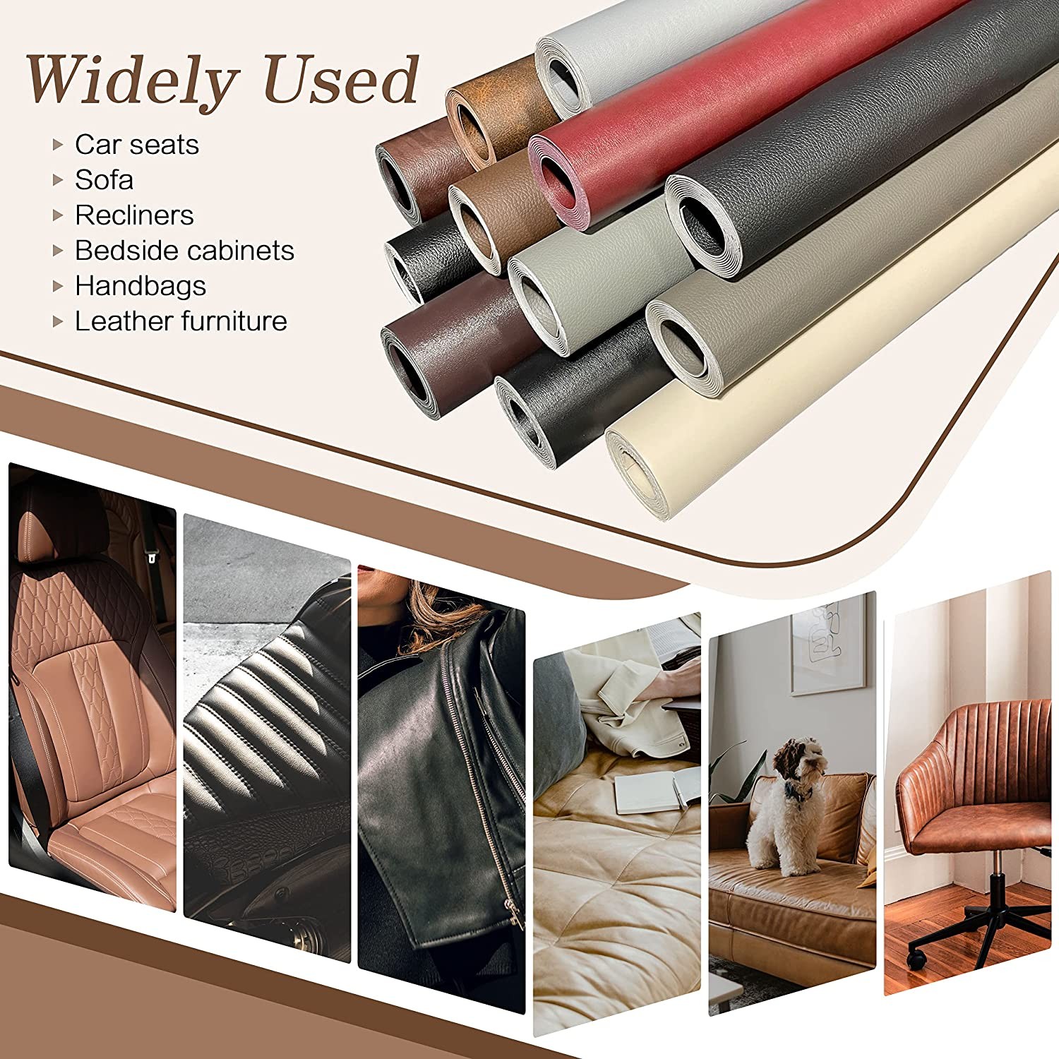 Self-Adhesive Vinyl Fabric Faux Leather Repair Patch for Car seat Sofas Kit