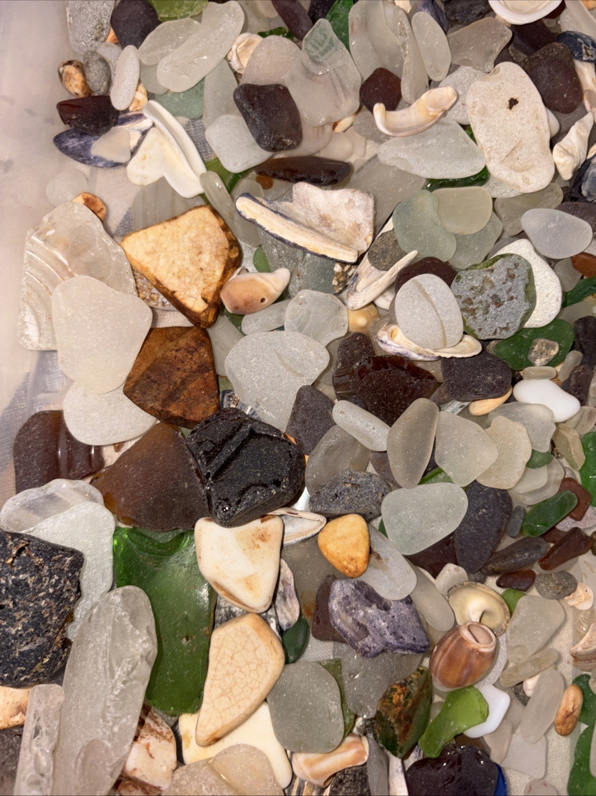 Genuine Surf Tumbled Beach Sea Glass Handpicked Multi-colors Sizes Shapes Lot