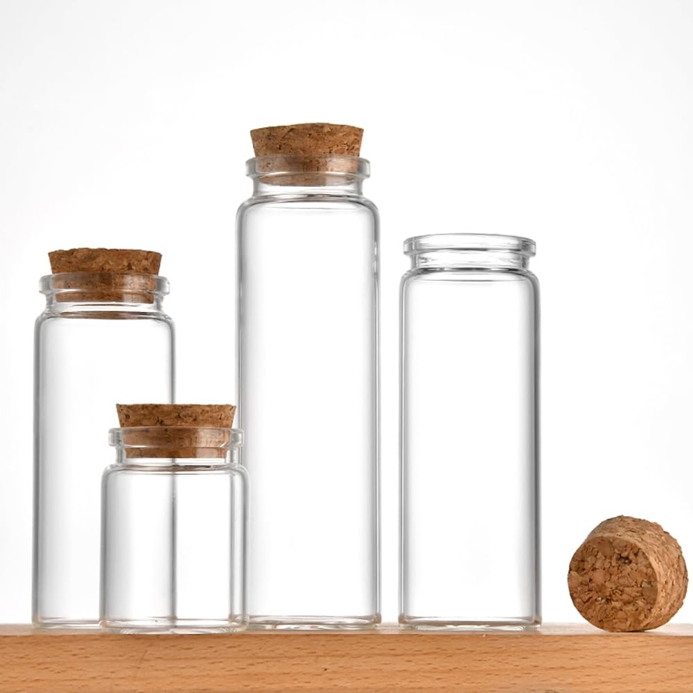 30ml Small Glass Bottles with Cork Stopper, Decorative Bottle Storage Jars