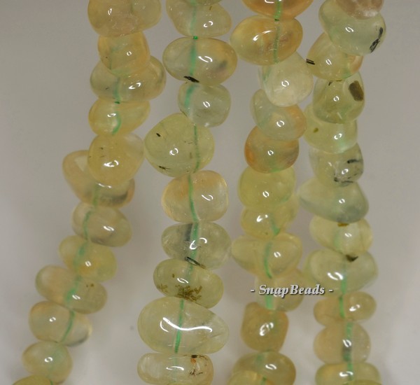 12X9-10X7MM PREHNITE GEMSTONE PEBBLE NUGGET LOOSE BEADS 7inch