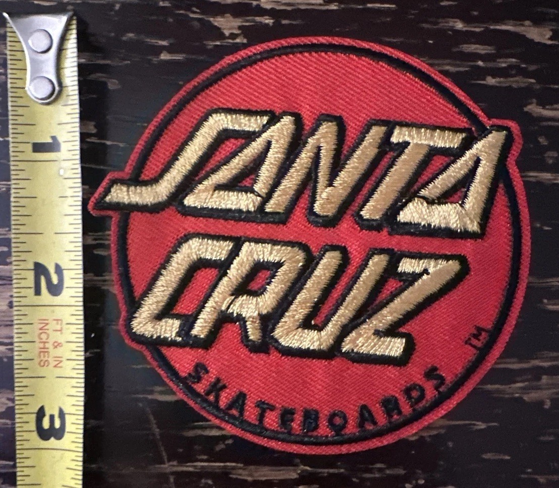 Santa Cruz (Embroidered Iron on Circle patch) Skateboard
