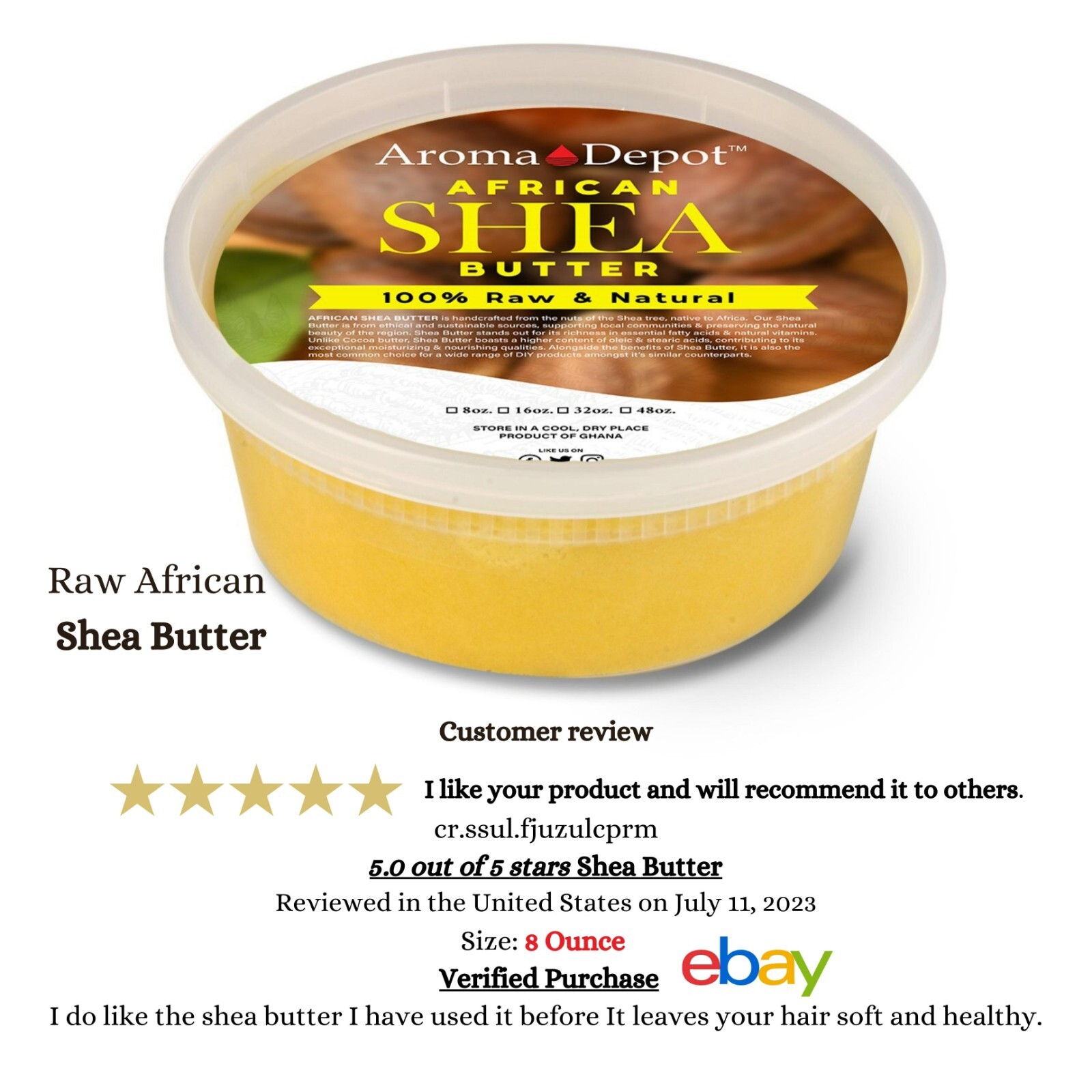 Raw African Shea Butter Bulk 100% Pure Unrefined Natural Body Butter From Ghana