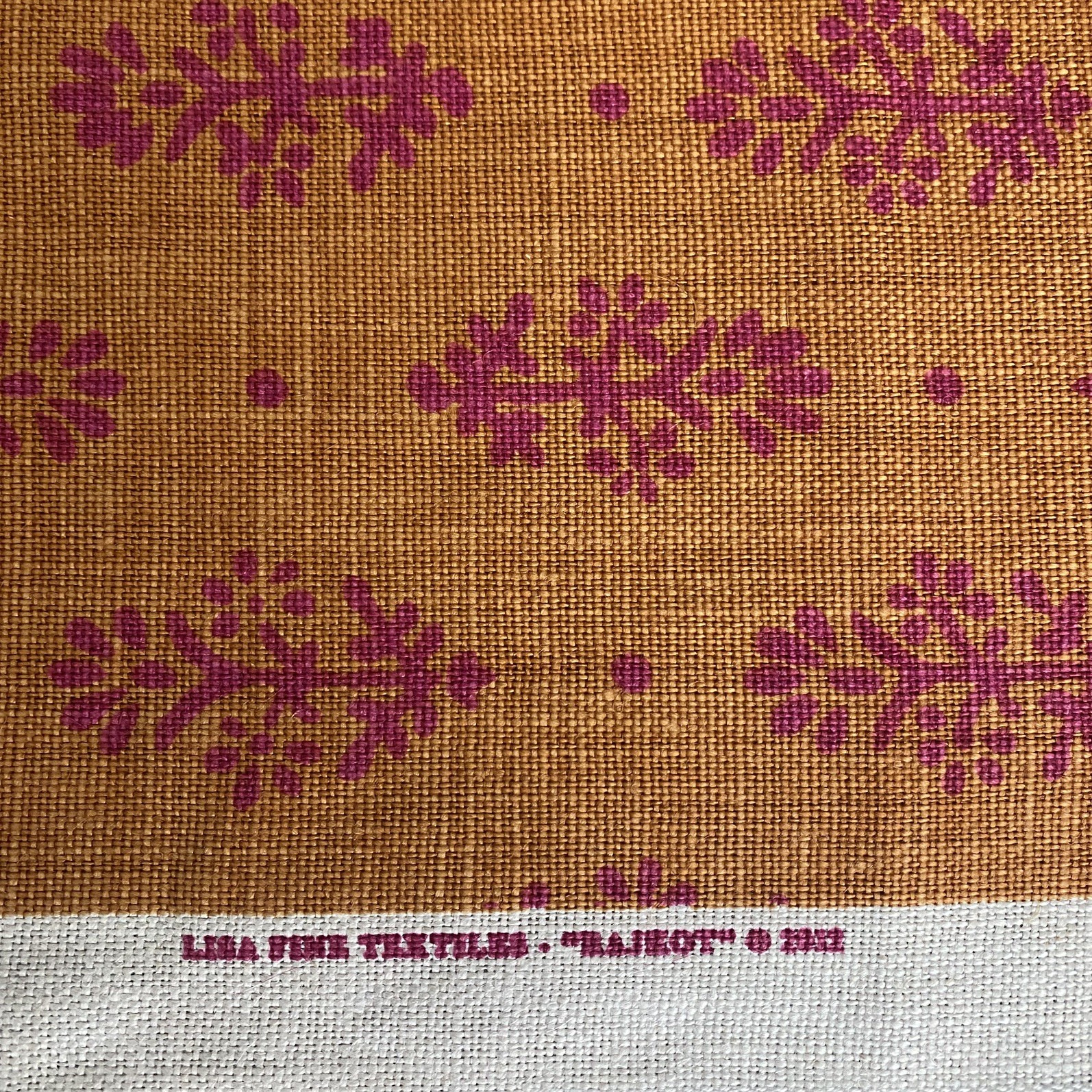 Lisa Fine Textiles Rajkot Saffron Magenta – RAJ/41 Fabric 100% Linen 4 Yards