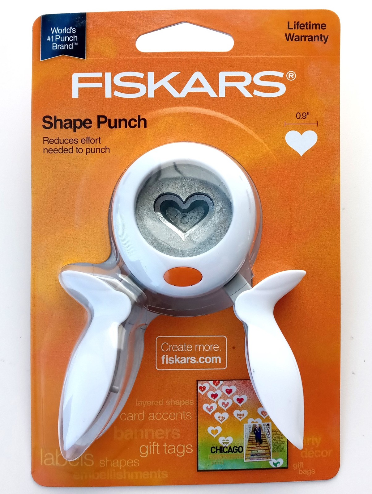 Fiskars 174420 & 174360 1″ Circle and Heart Shapes Squeeze Punch Combo Set