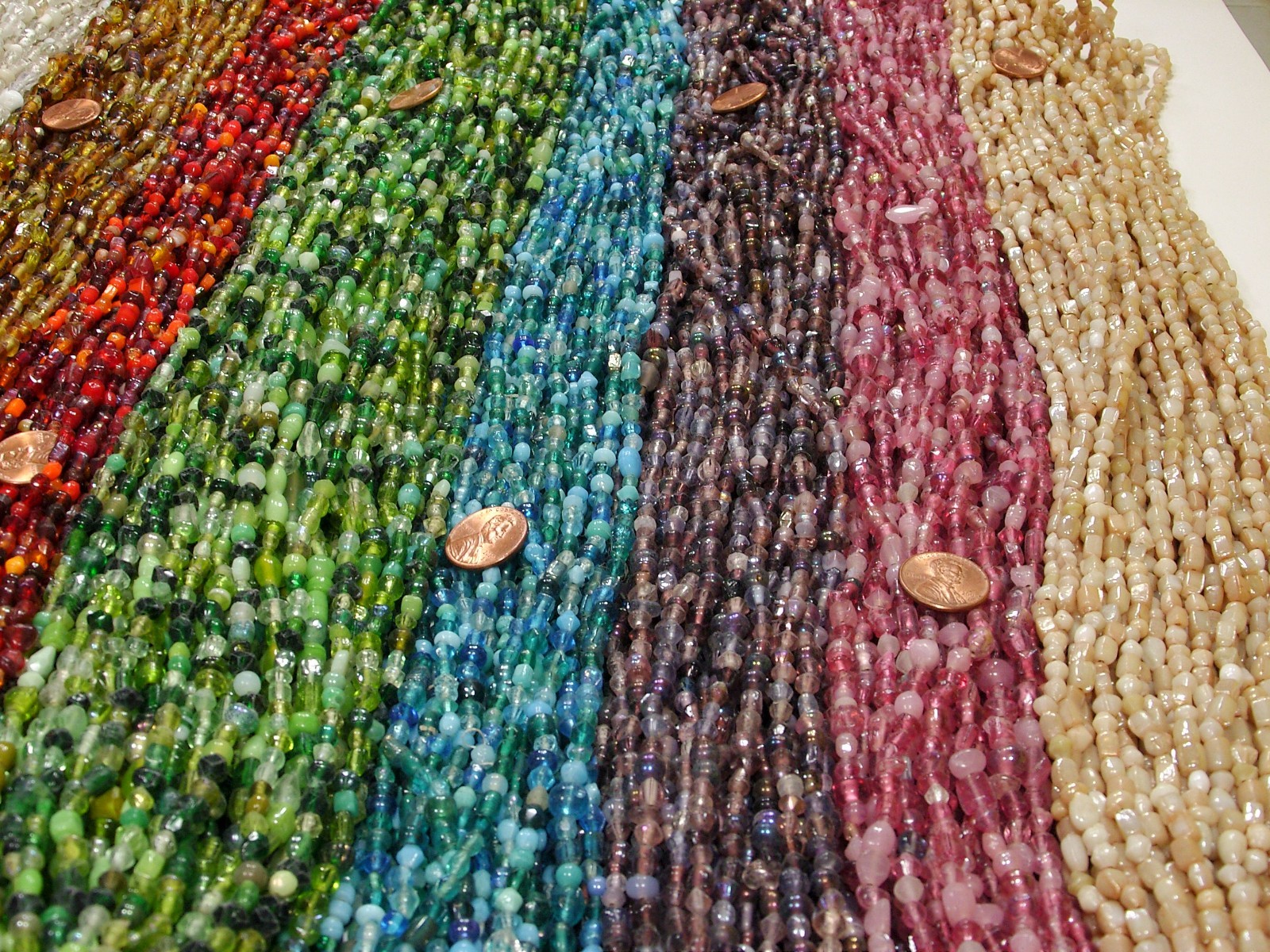 100 Strands 36″ India Handmade Assorted Color Glass Beads Wholesale Bulk (CT-70)