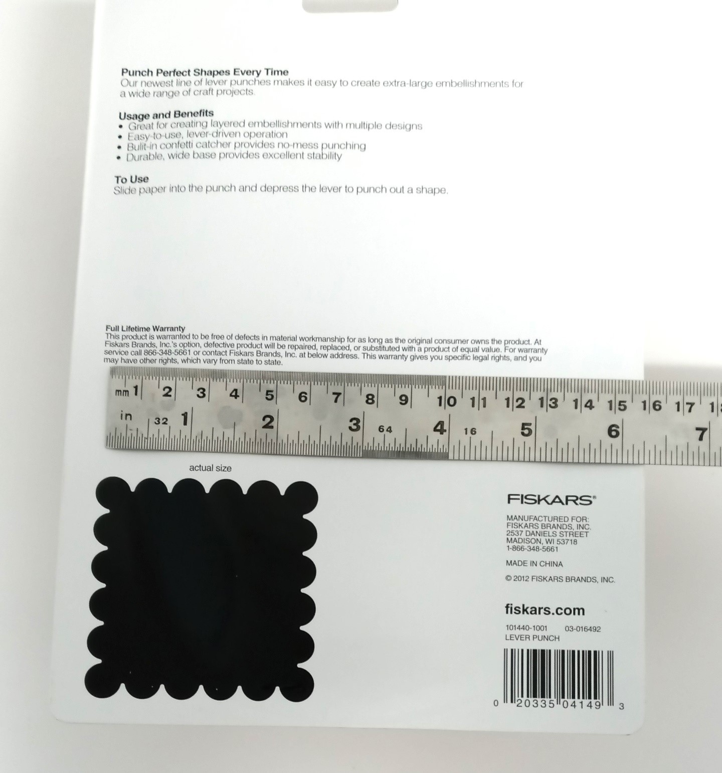 Fiskars 101440-1001 Stamp Out Lever Punch Extra Large