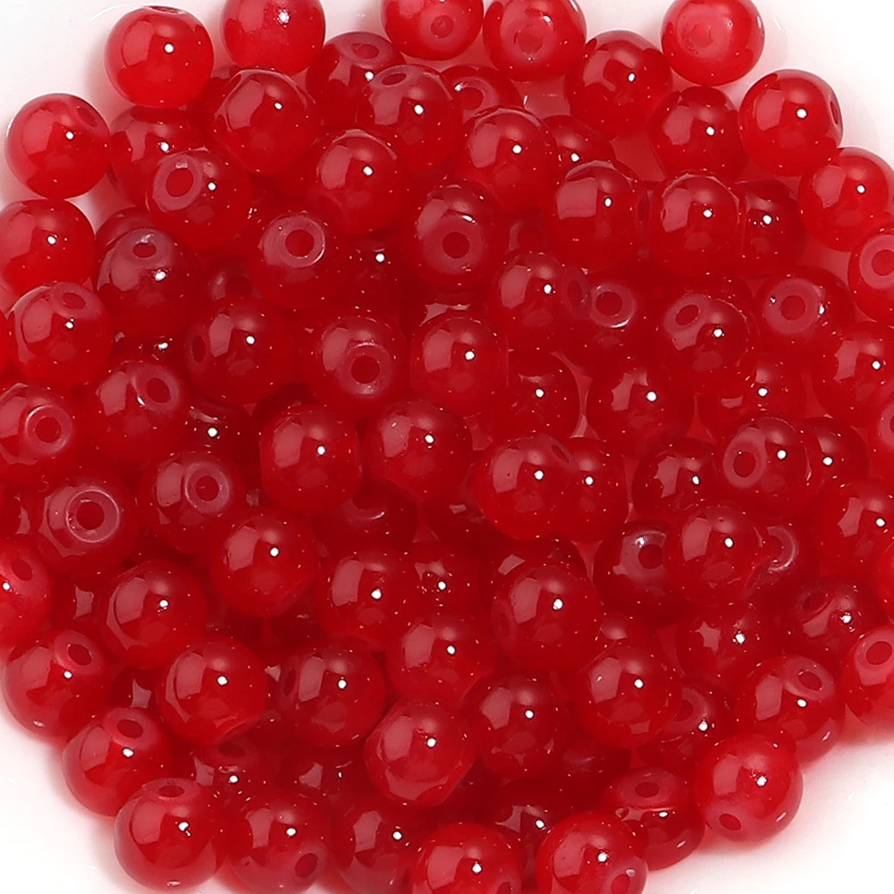 50Pcs/Lot 6Mm Glass round Beads Multicolor Loose Spacer Beads for Jewelry Making