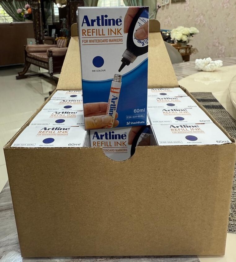 ARTLINE Whiteboard Markers Refill Ink 60ml 12 Bottles – 1 Dozen