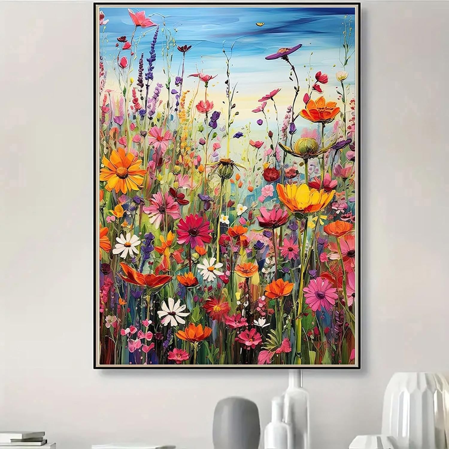 Diamond Art Painting Kits for Adults, Sea of Flowers 5D Diamond Painting Dots…