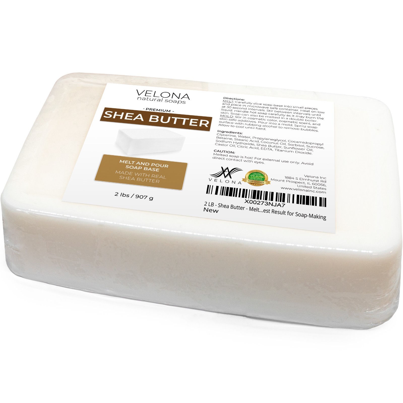 2,5,10,25 LB – Shea Butter Soap Base by Velona SLS/SLES Free Melt Pour