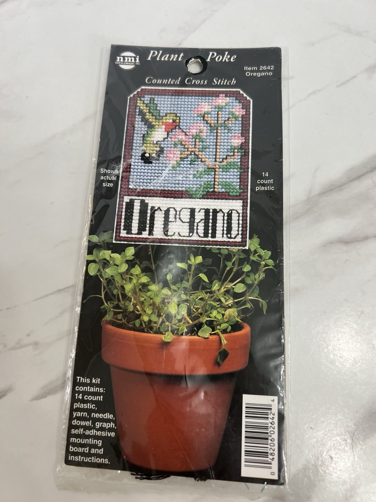 NMI Oregano Plant Humming Bird Item# 2642 Counted Cross Stitch Kit (2.5″ x 3.5″)