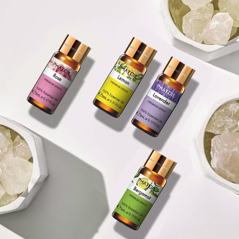 PHATOIL Essential Oil Set, 12x5ml Oils Gift 2.04 Fl Oz (Pack of 1)