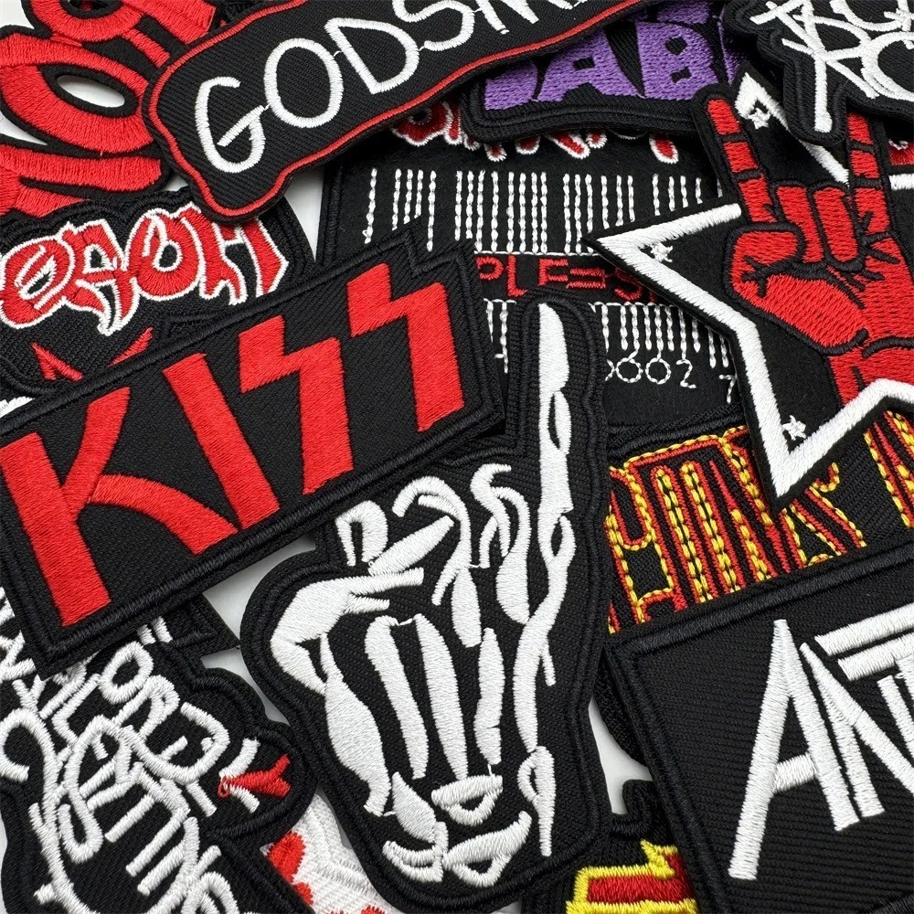25pcs/lot Band Embroidered Patches Clothing Iron on Patches Music Rock DIY Decor