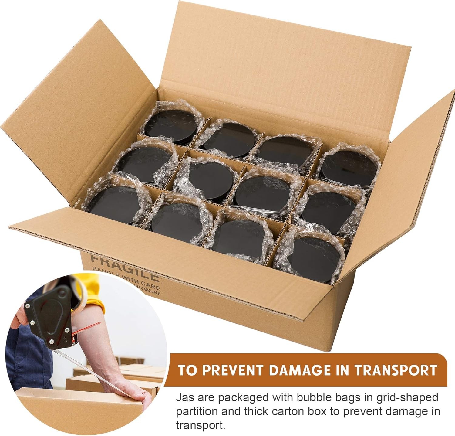 12 Pack, 8 OZ Dark Amber Candle Jars for Making Candle – Thick Glass Jars