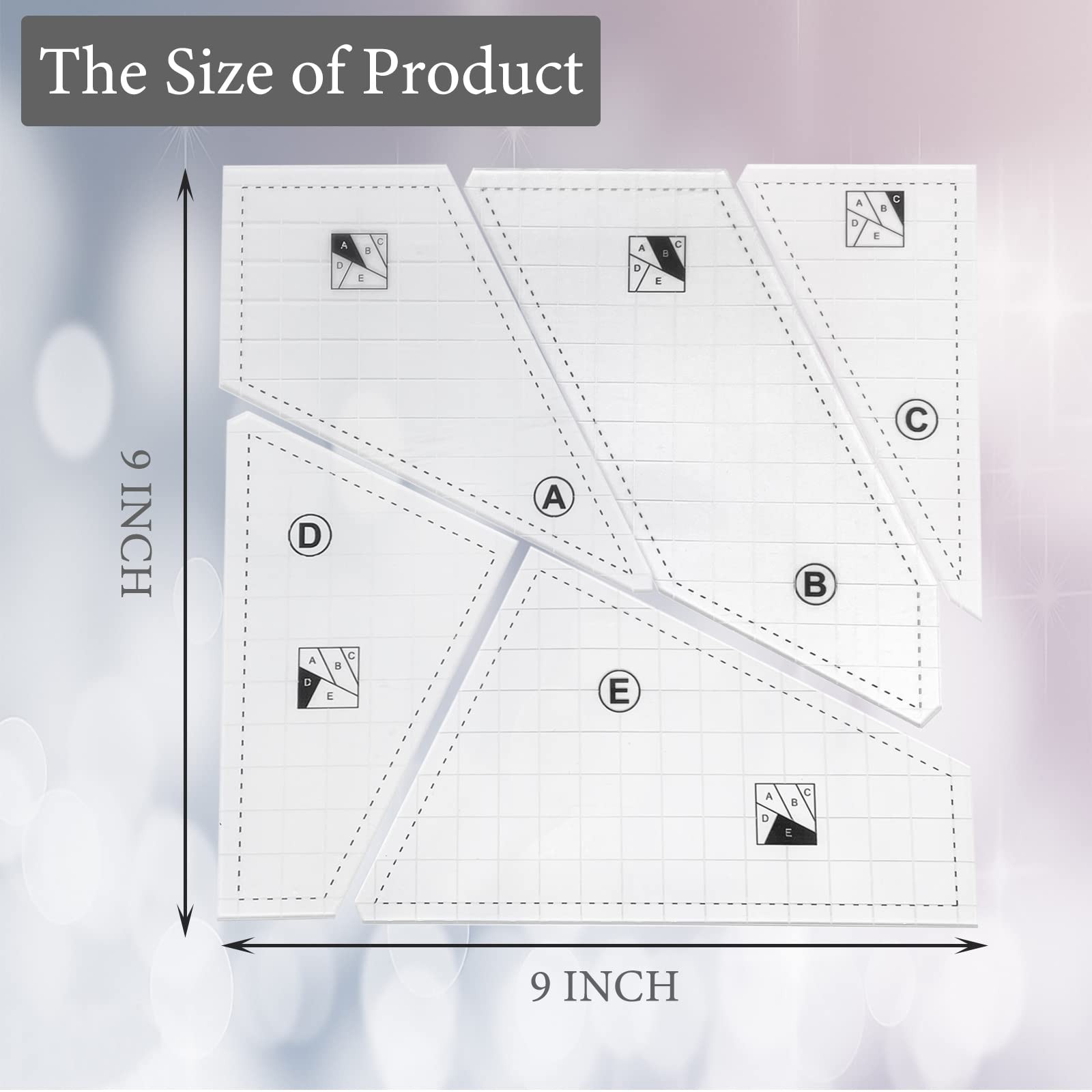 Quilting Rulers and Templates, 5Pcs Creative Cutting Template Quilt…