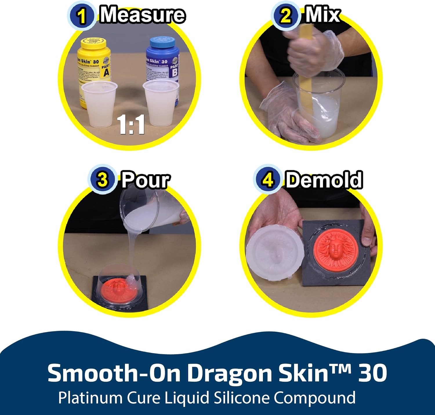 Smooth-On Dragon Skin 30 Platinum Cure Silicone Rubber 1 lb – Trial Unit