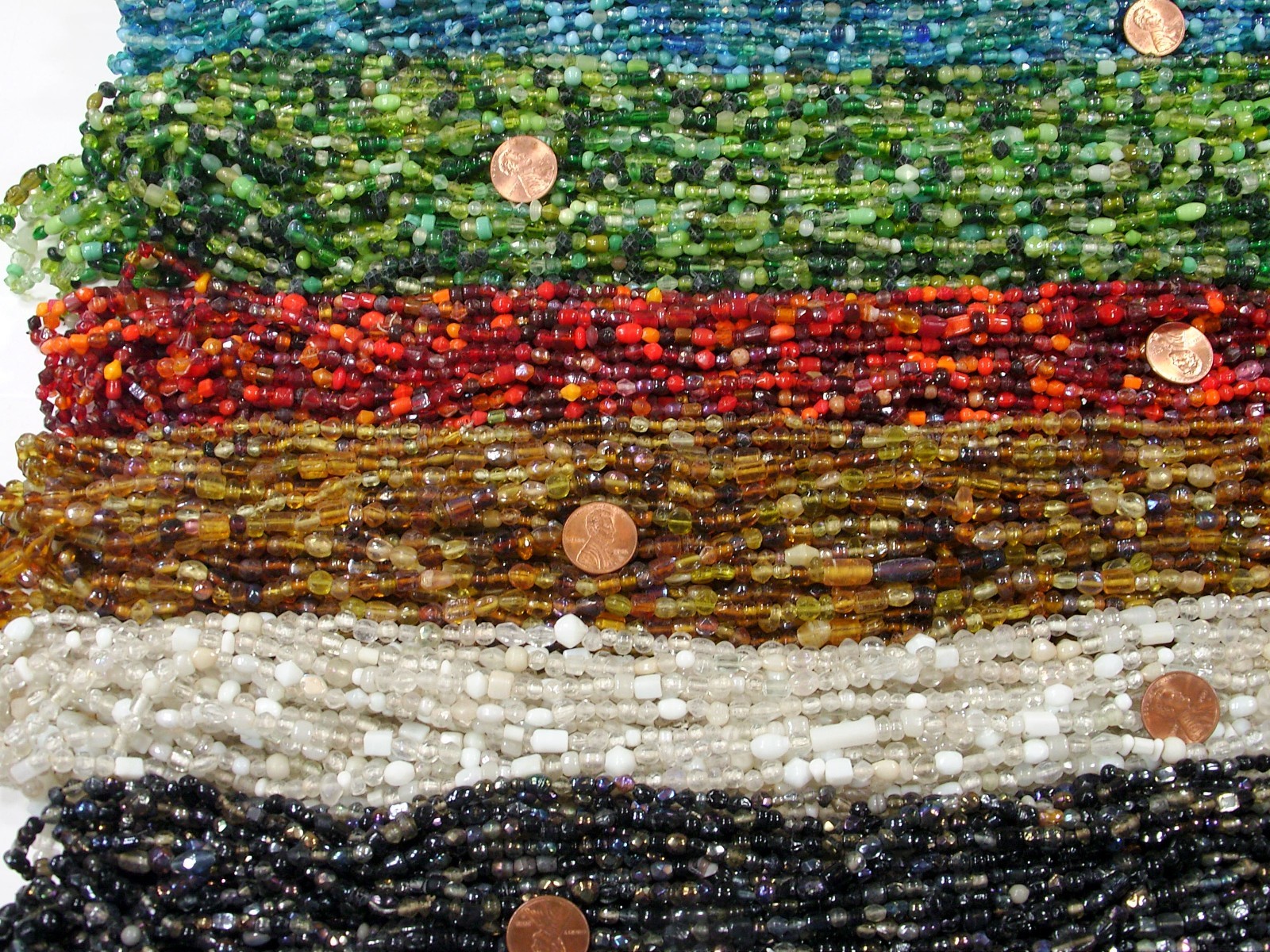 100 Strands 36″ India Handmade Assorted Color Glass Beads Wholesale Bulk (CT-70)