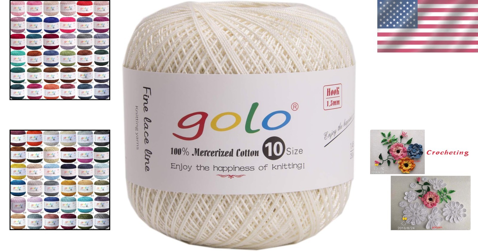 Smooth Mercerized Cotton Thread Size 10 (250 Yards) – Eco-Friendly Craft Yarn