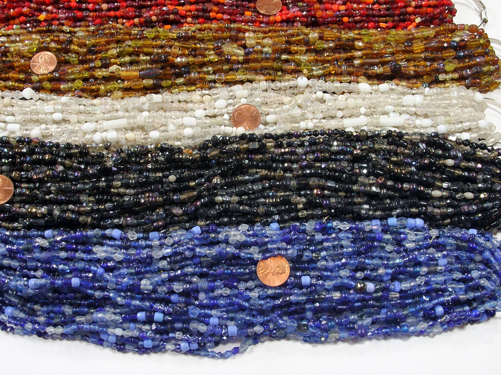 100 Strands 36″ India Handmade Assorted Color Glass Beads Wholesale Bulk (CT-70)