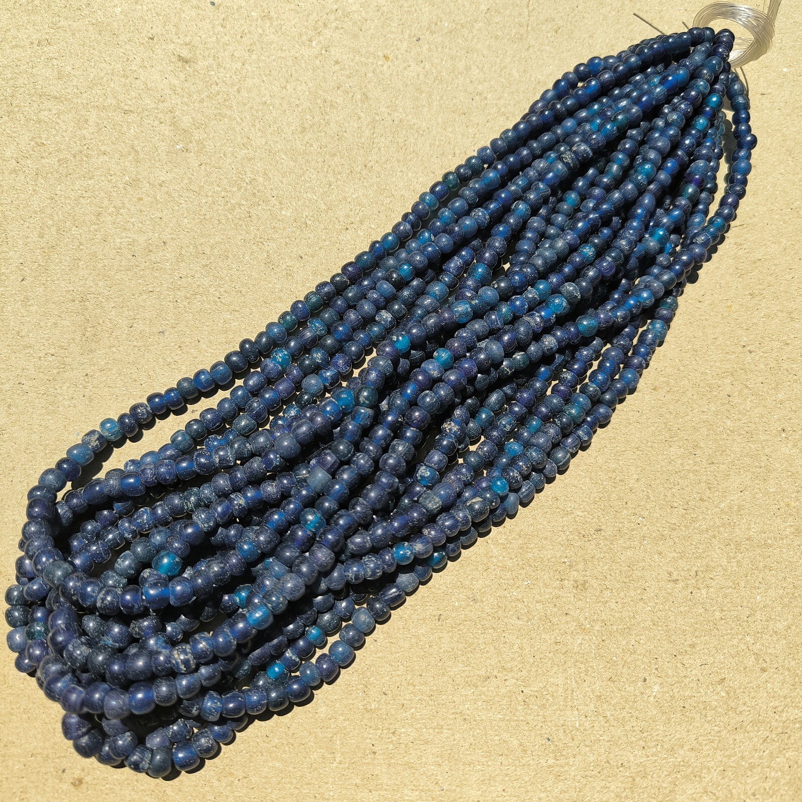 Rare Authentic Vintage Old Venetian Indo-Pacific Ocean Blue Glass Beads