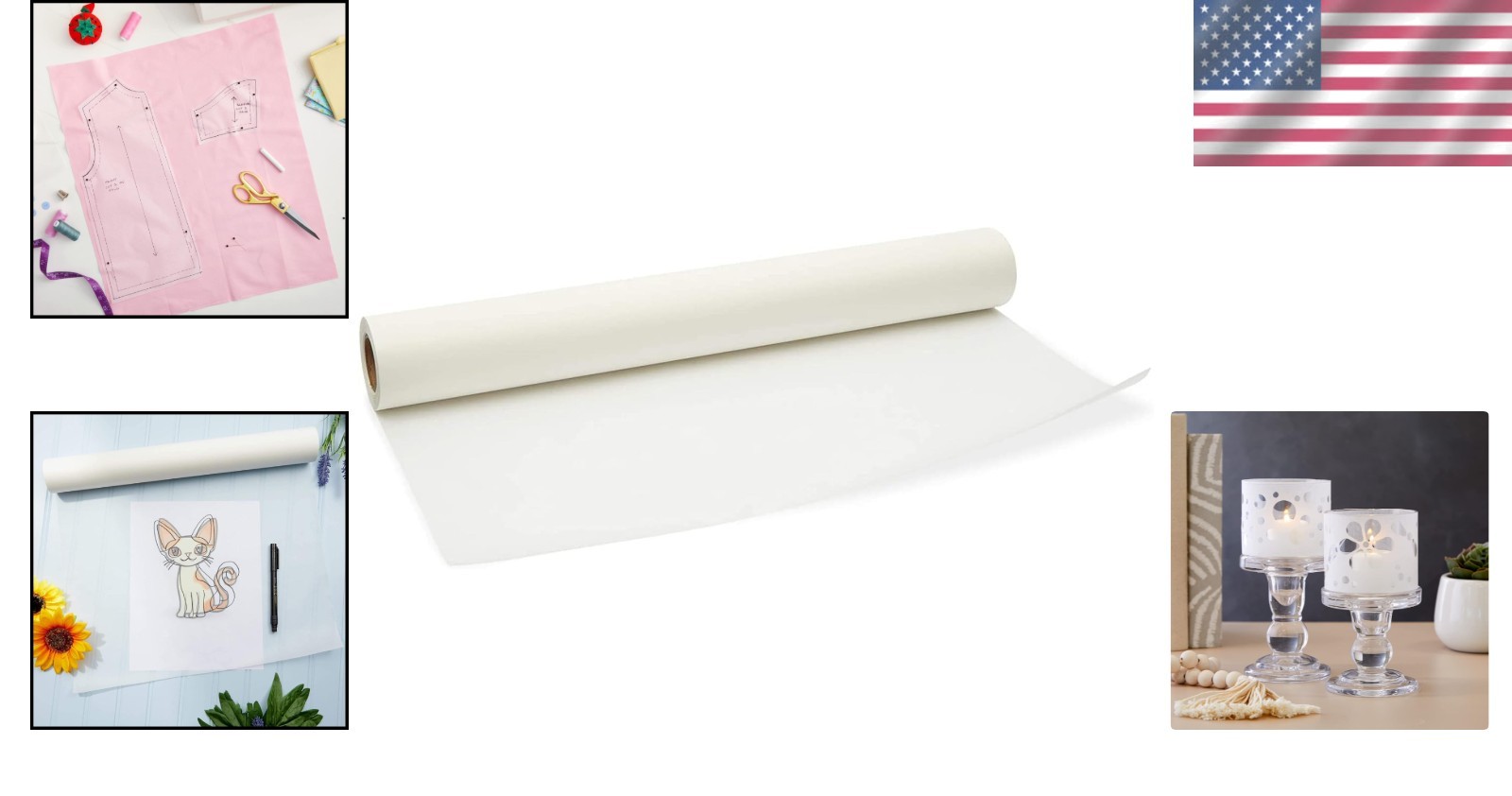 Pattern Paper for Sewing Tracing Paper Roll Vellum 17 in x 50 Yards White
