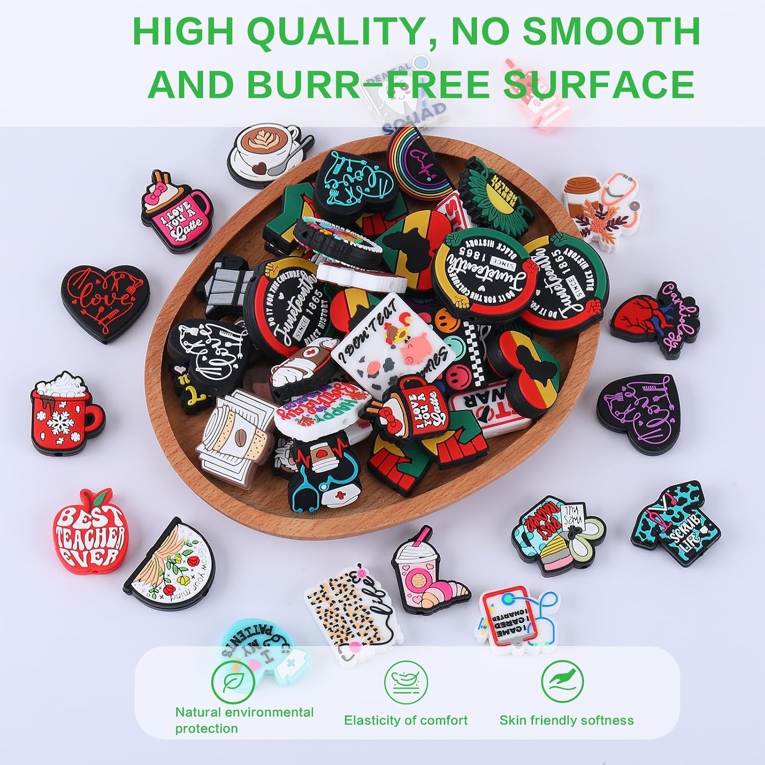 15 Silicone Beads in Medical Mix – Ideal for DIY Projects & Decorations