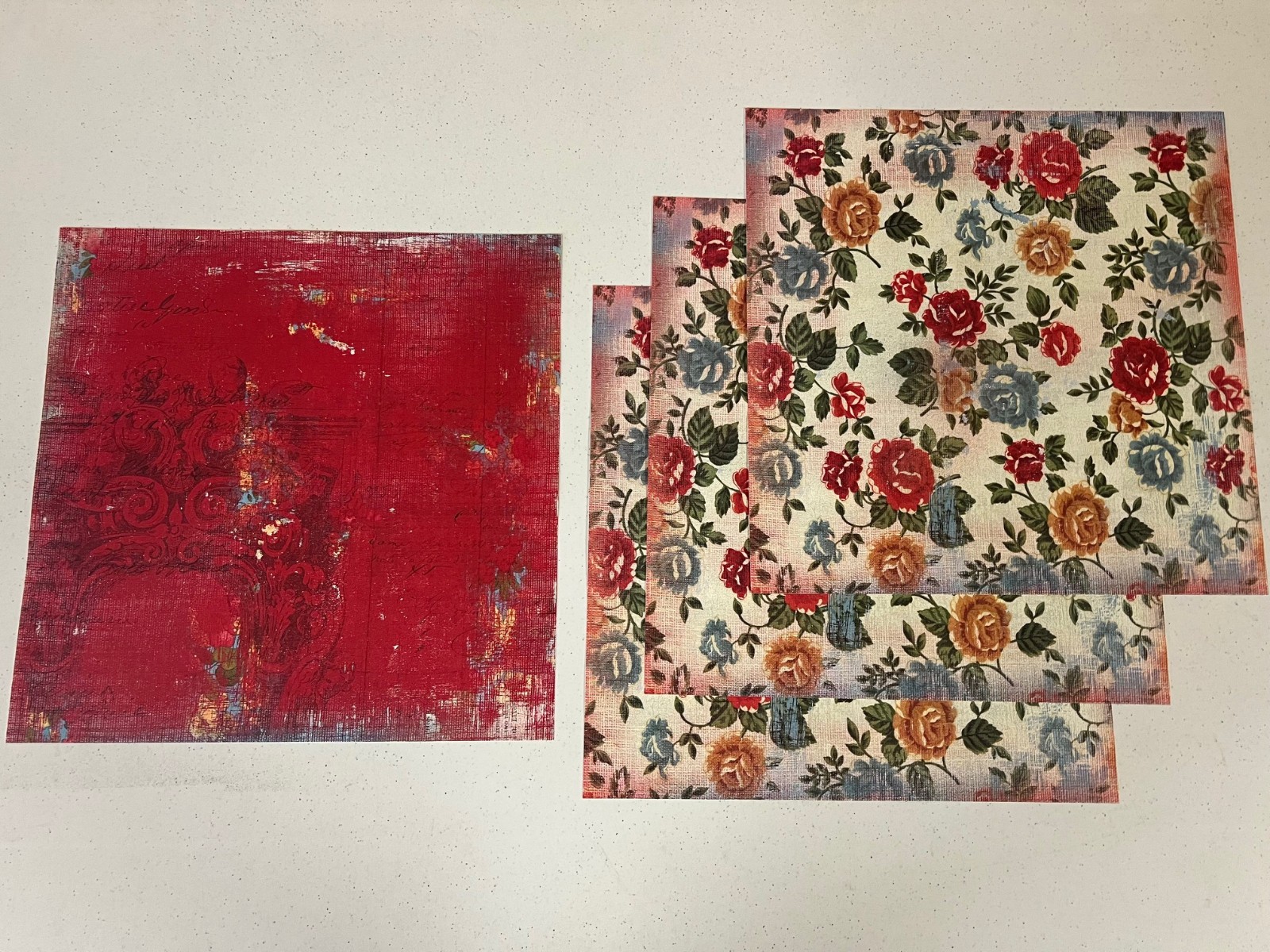 Lot of 44 Pieces – Daisy D’s Beacon Hill Collection -12×12 Papers, Die Cuts